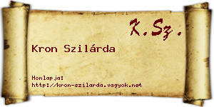Kron Szilárda névjegykártya